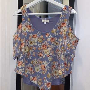 cute floral cold shoulder shirt
